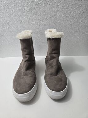 MIA Merion Womens Taupe Sherpa Lined Ankle Boot Taupe Size 10